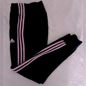 Women’s Adidas Athletic Joggers/Track pants, Black/Pink Medium